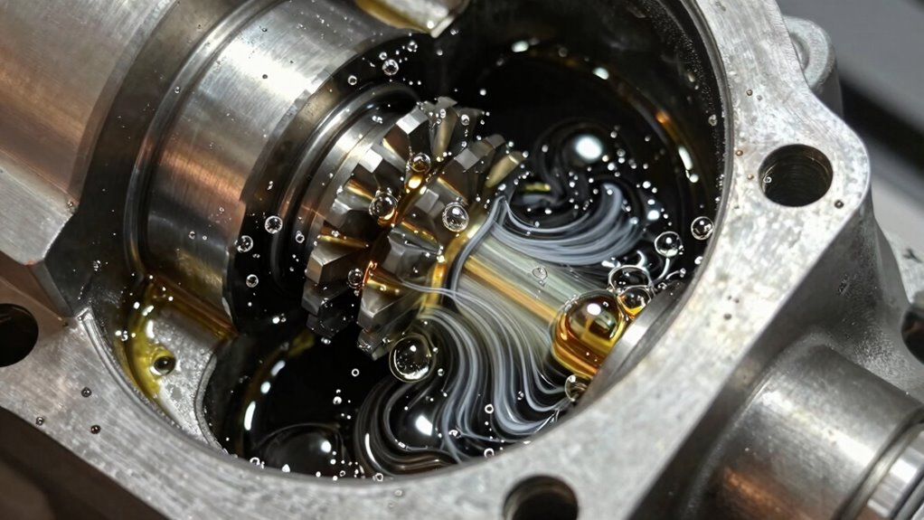 air entrapment disrupts gear lubrication