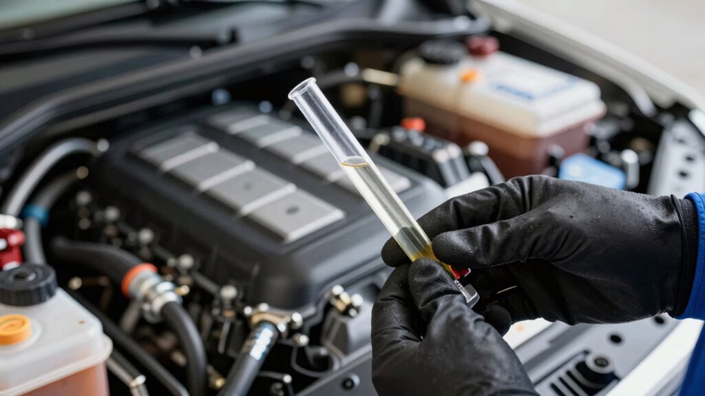 check fluid color and contamination