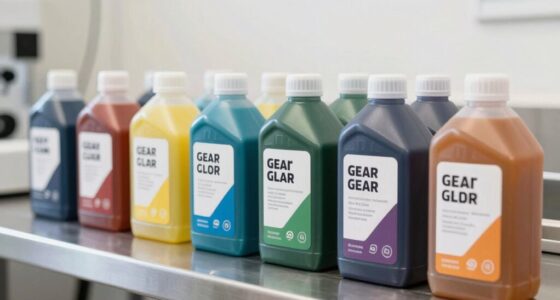 clear used gear oil labels