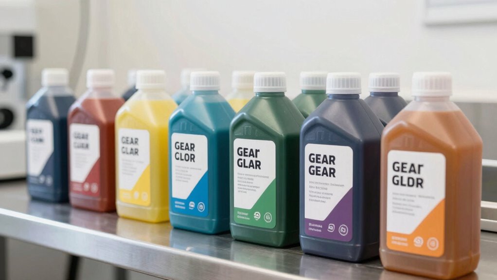 clear used gear oil labels