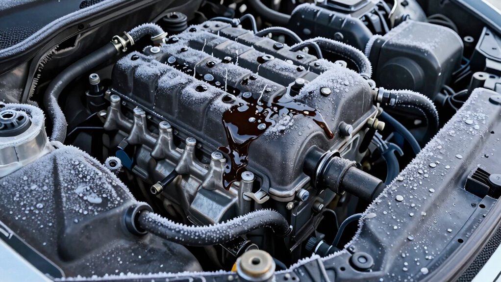 cold weather thickens engine oil