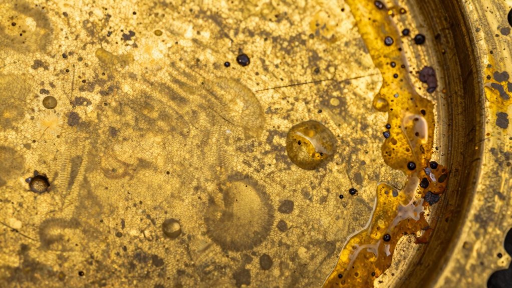 corrosive oils damage yellow metals