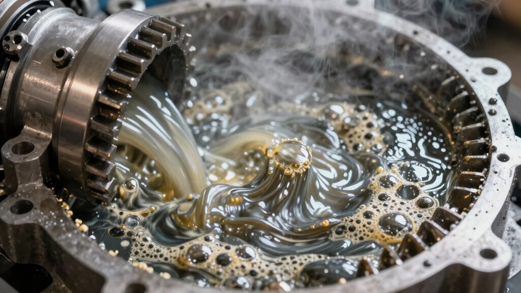 overfilled lubricant causes churning